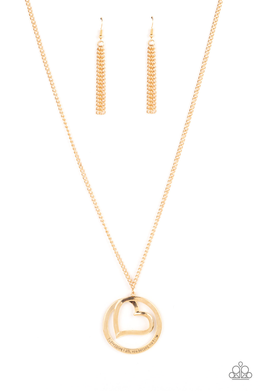 POSITIVELY PERFECT - GOLD INSPIRATIONAL HEART NECKLACE SET