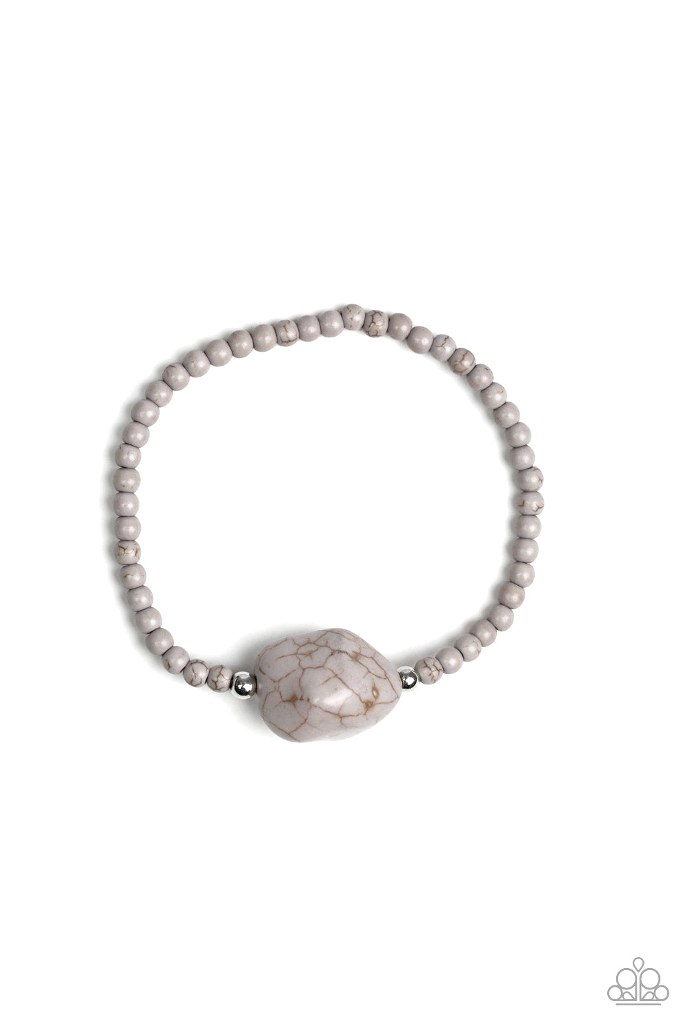 ECO ECCENTRICITY - SILVER TURQUOISE STRETCH BRACELET