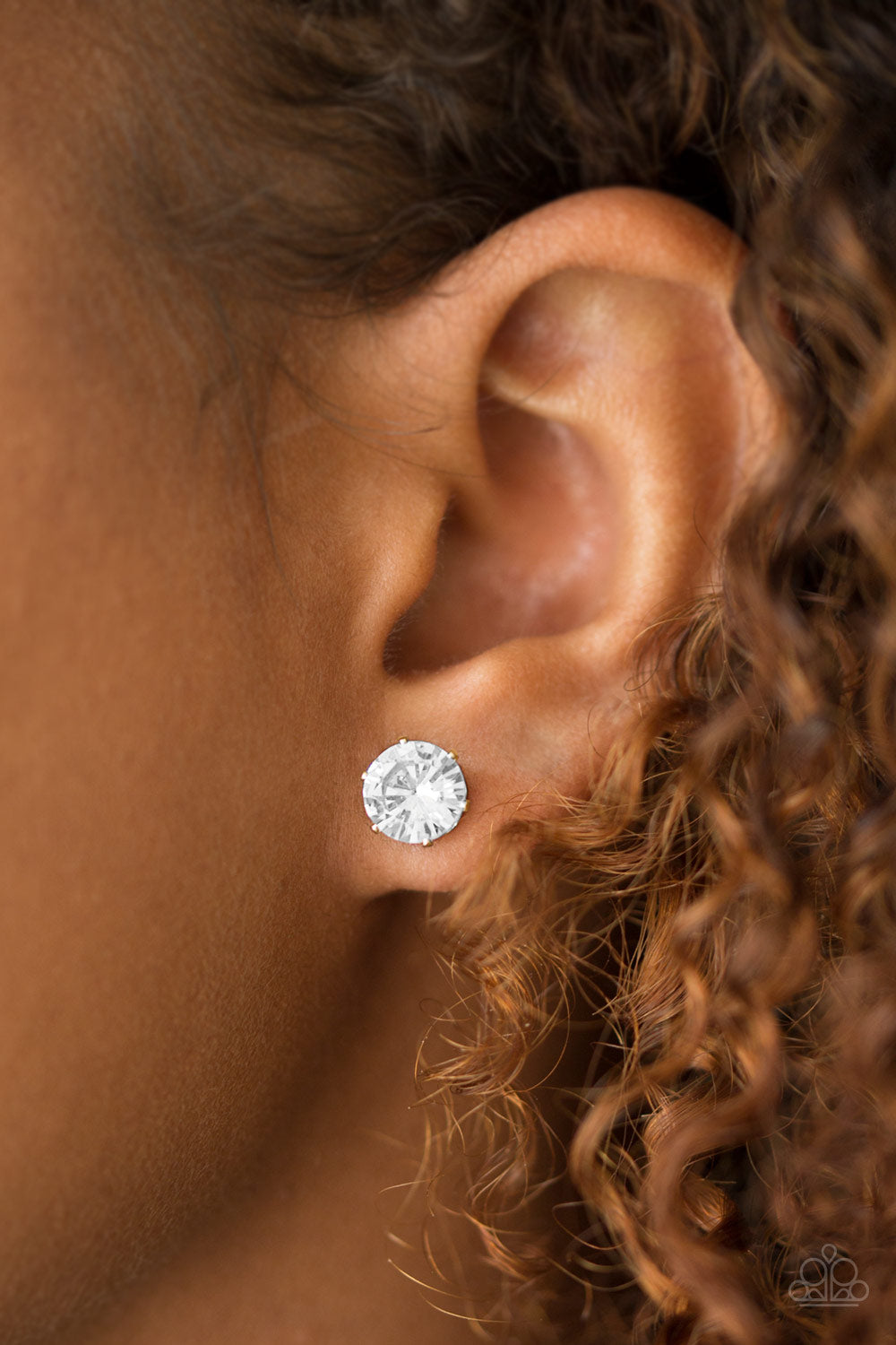 JUST IN TIMELESS - GOLD POST CLEAR CRYSTAL RHINESTONE POST EARRINGS