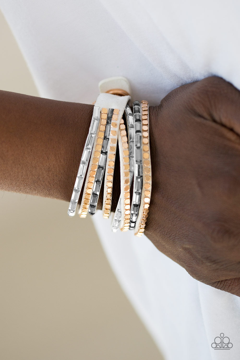 THIS TIME WITH ATTITUDE - WHITE DOUBLE WRAP BRACELET