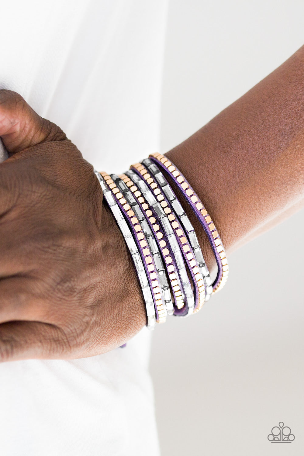 THIS TIME WITH ATTITUDE - PURPLE DOUBLE WRAP BRACELET