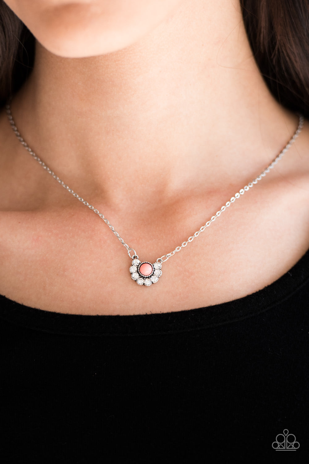 PAMPERED PRINCESS - ORANGE CORAL BEAD DAINTY NECKLACE