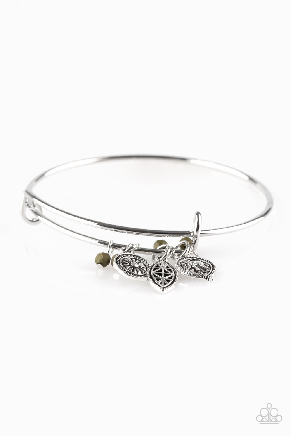 THE ELEPHANT IN THE ROOM - GREEN BEAD CHARM BRACELET