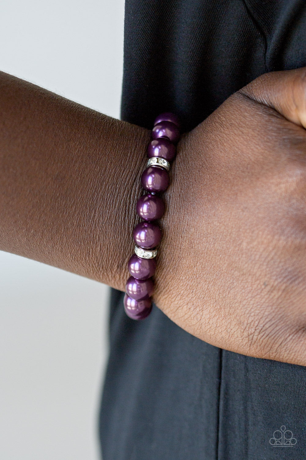 EXQUISITELY ELITE - PURPLE PEARLS STRETCH BRACELET