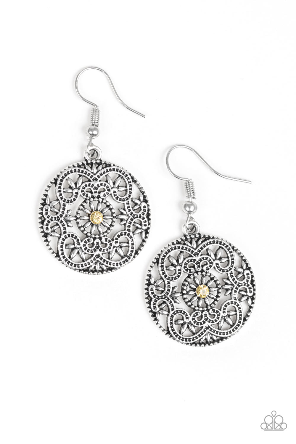 ROCHESTER ROYALE - YELLOW MANDALA EARRINGS