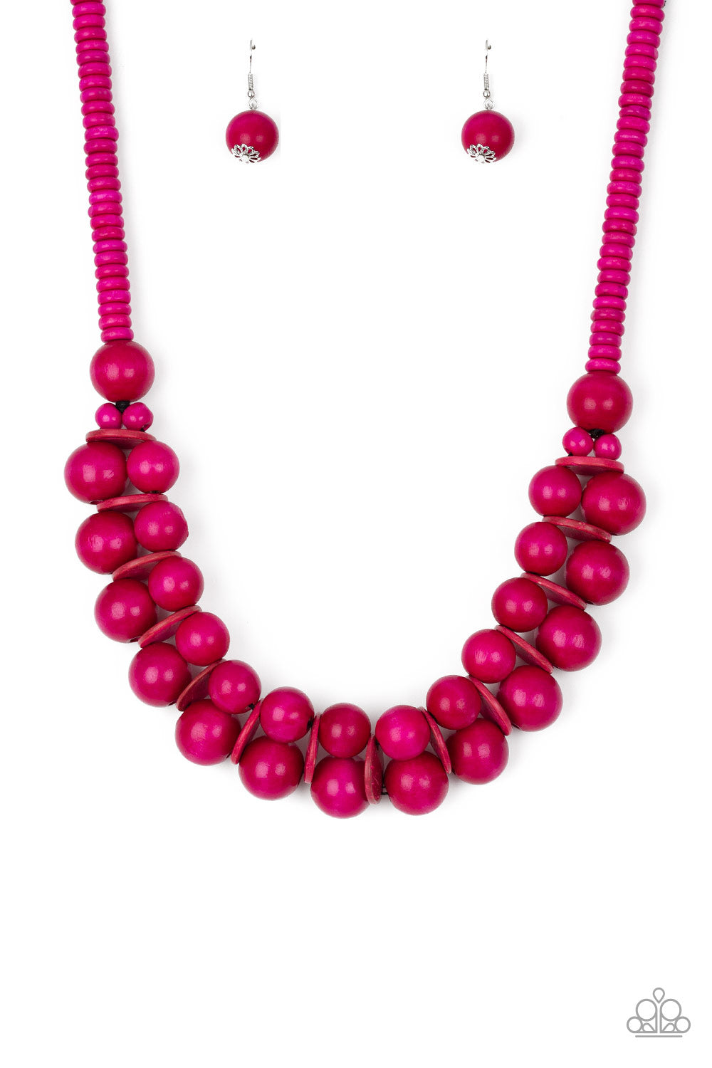 Paparazzi pink deals wooden necklace