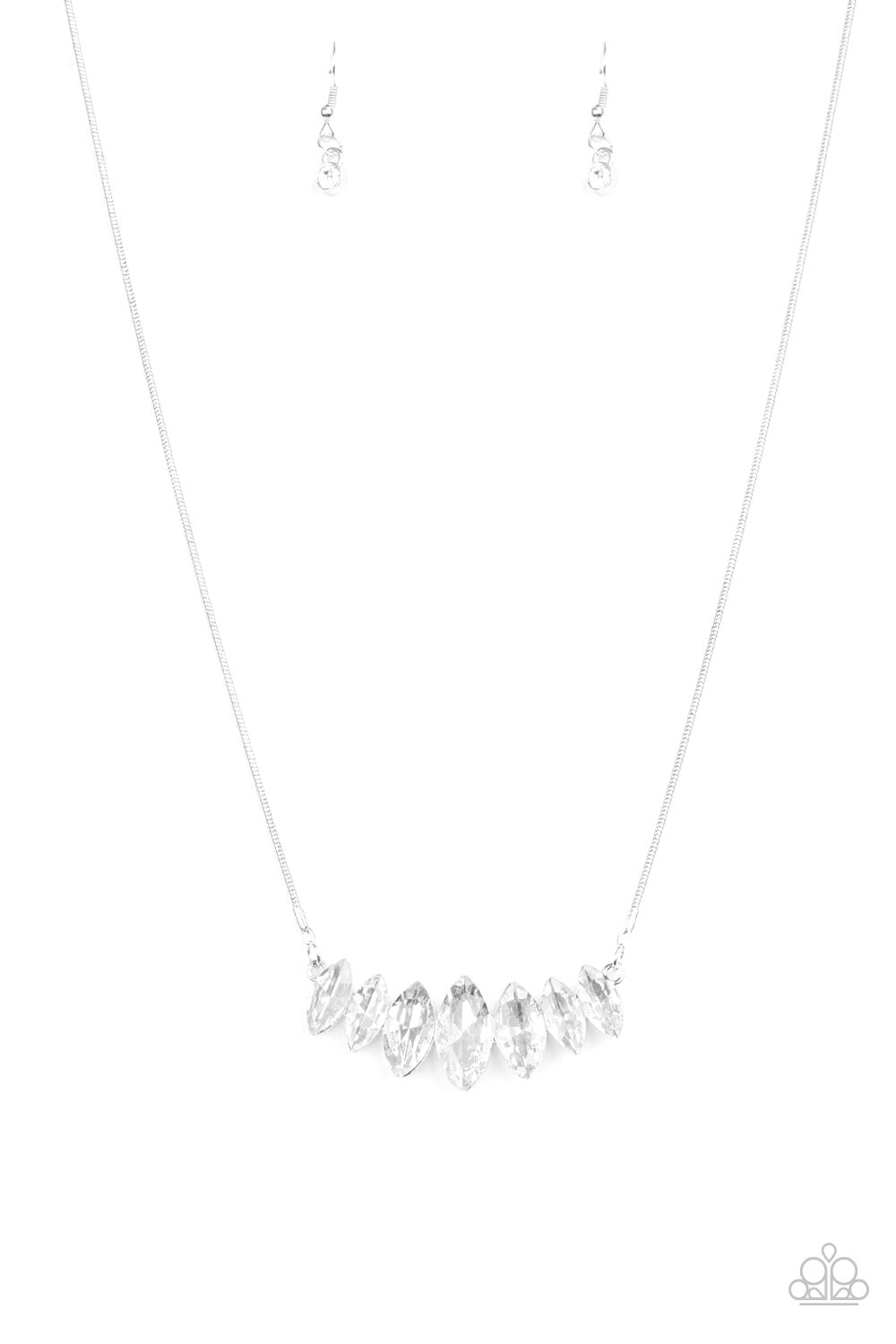 LEADING LADY - WHITE MARQUISE DIAMOND RHINESTONES NECKLACE