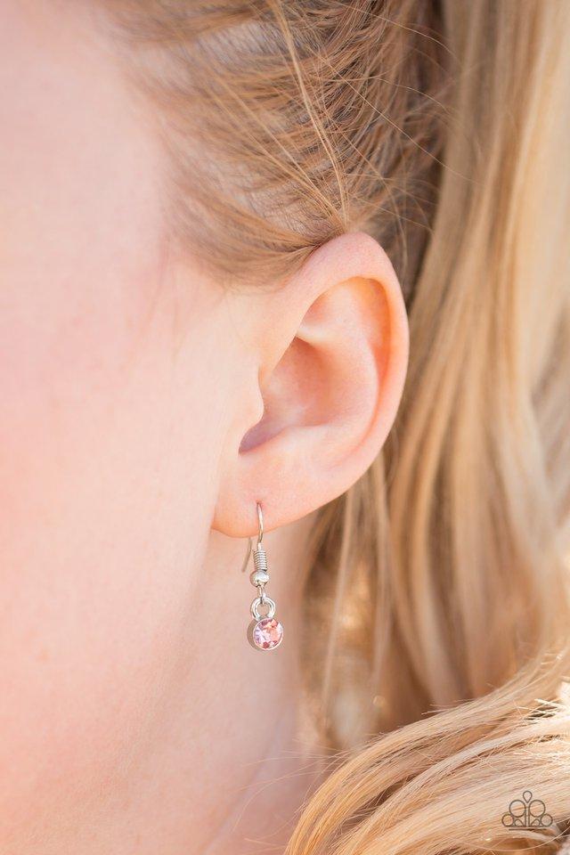 STEP INTO THE SPOTLIGHT - PINK FLOATING TEARDROPS NECKLACE