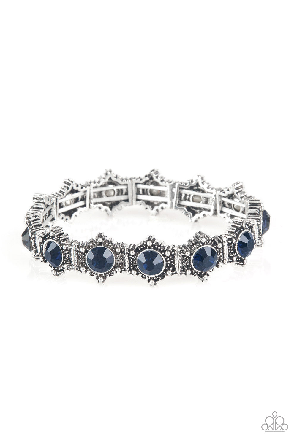 STRUT YOUR STUFF - BLUE SAPPHIRE RHINESTONES STRETCH BRACELET