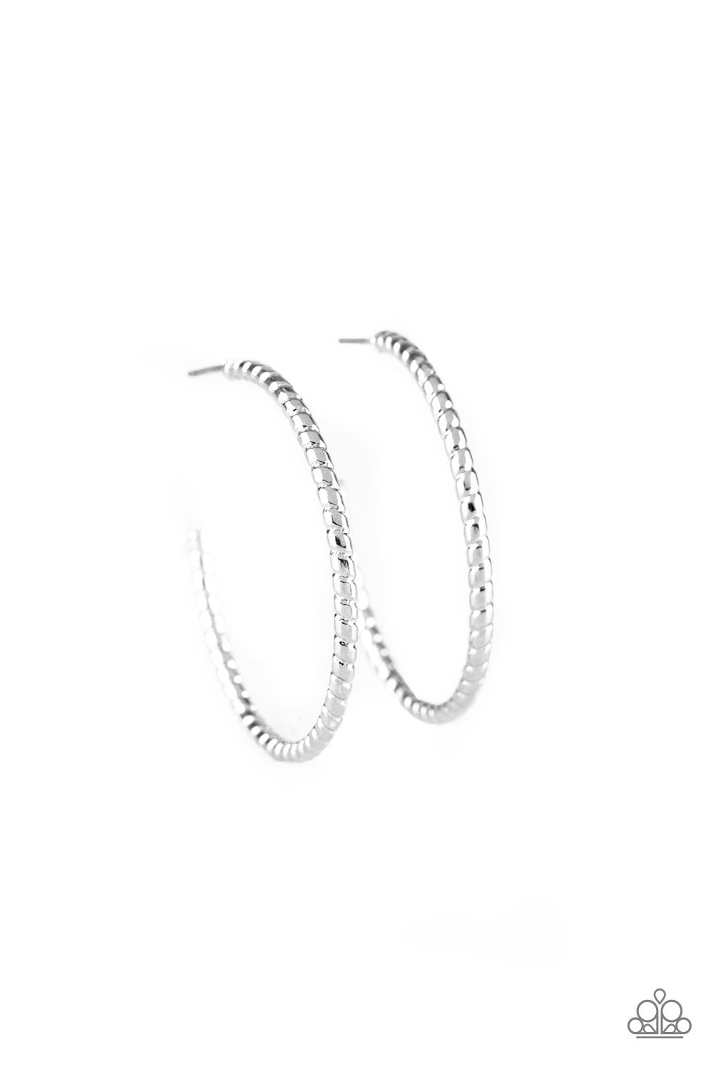 HOOP, LINE, AND SINKER - SILVER TWISTED ROPE HOOP EARRINGS