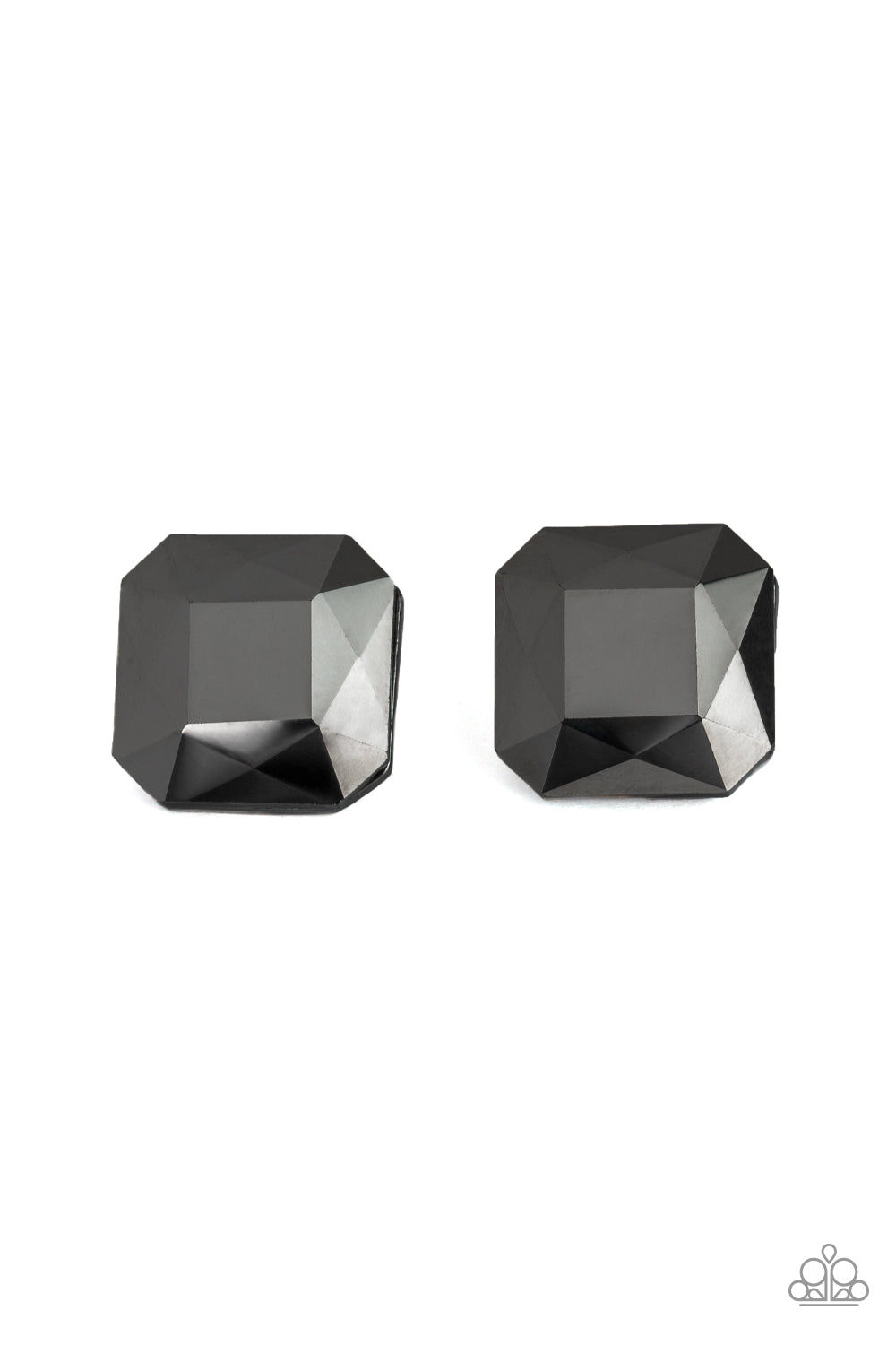 SHOW GLOW - BLACK HEMATITE SQUARE EARRINGS