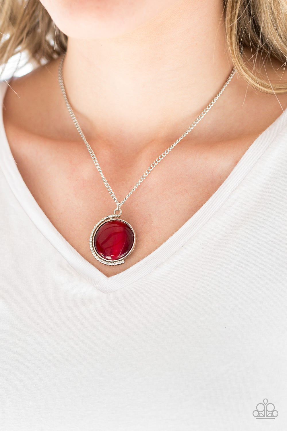 LUMINOUS LAGOON - RED MOONSTONE SWIVEL NECKLACE