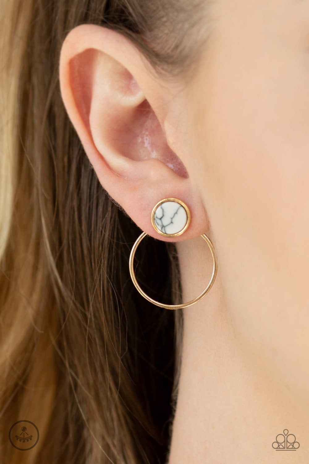 SIMPLY STONE DWELLER - GOLD JACKET EARRINGS