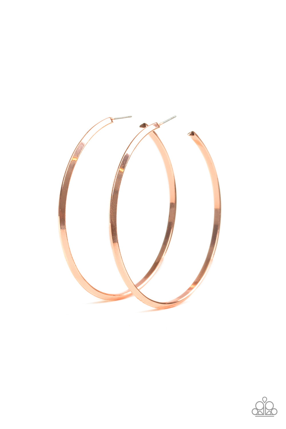 5TH AVENUE ATTITUDE - COPPER SLEEK POLISHED LARGE HOOP EARRINGS