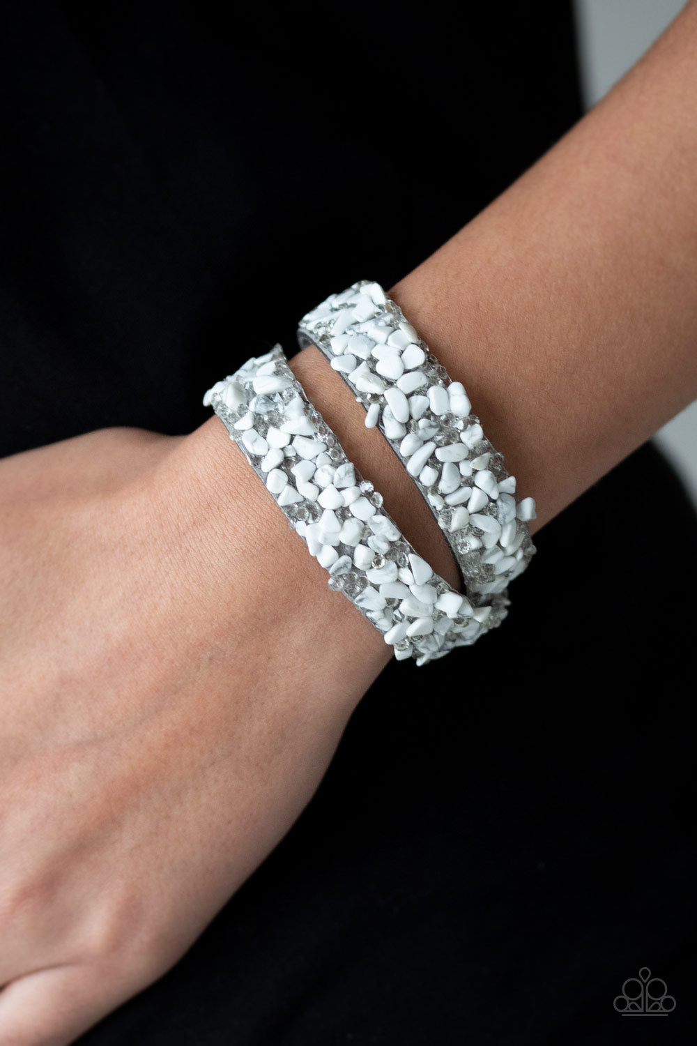 CRUSH TO CONCLUSIONS - WHITE ROCK DOUBLE WRAP BRACELET