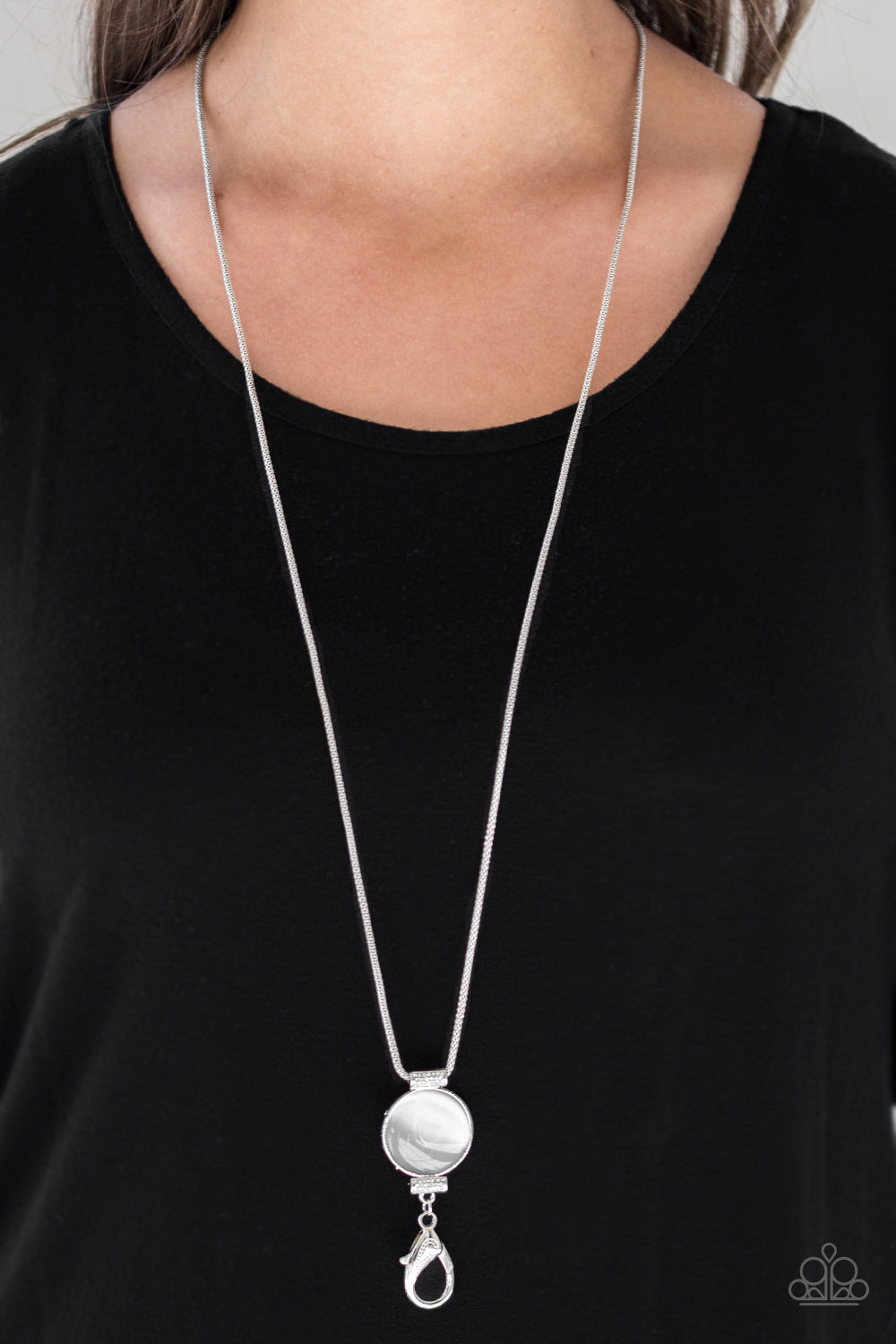 HAPPY AS CAN BEAM - WHITE MOONSTONE LANYARD NECKLACE