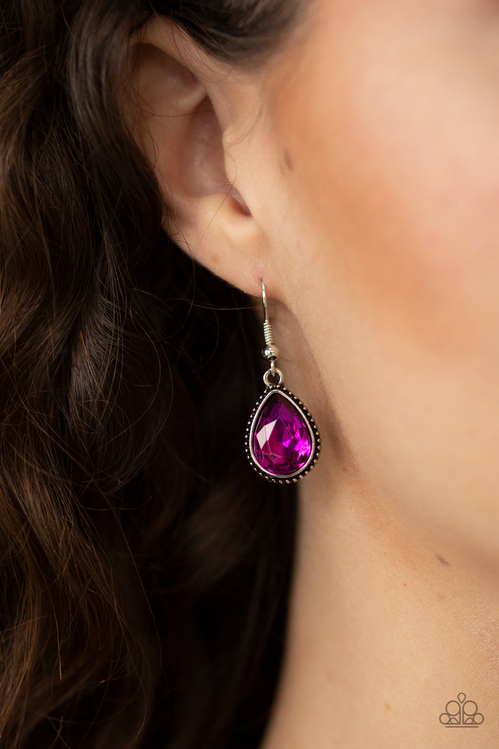 SOCIALITE SOCIAL - PINK TEARDROP HOT PINK DIAMOND RHINESTONE Y NECKLACE