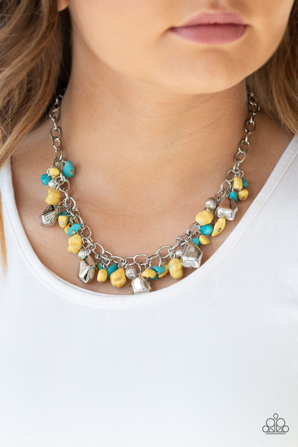 QUARRY TRAIL - YELLOW AND TURQUOISE NECKLACE