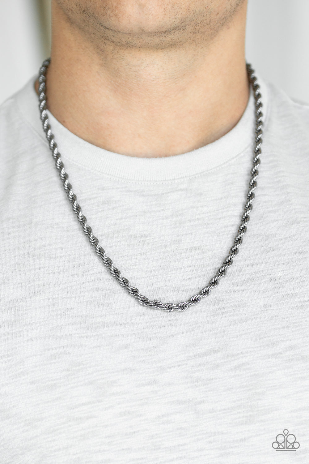 DOUBLE DRIBBLE - BLACK MENS NECKLACE