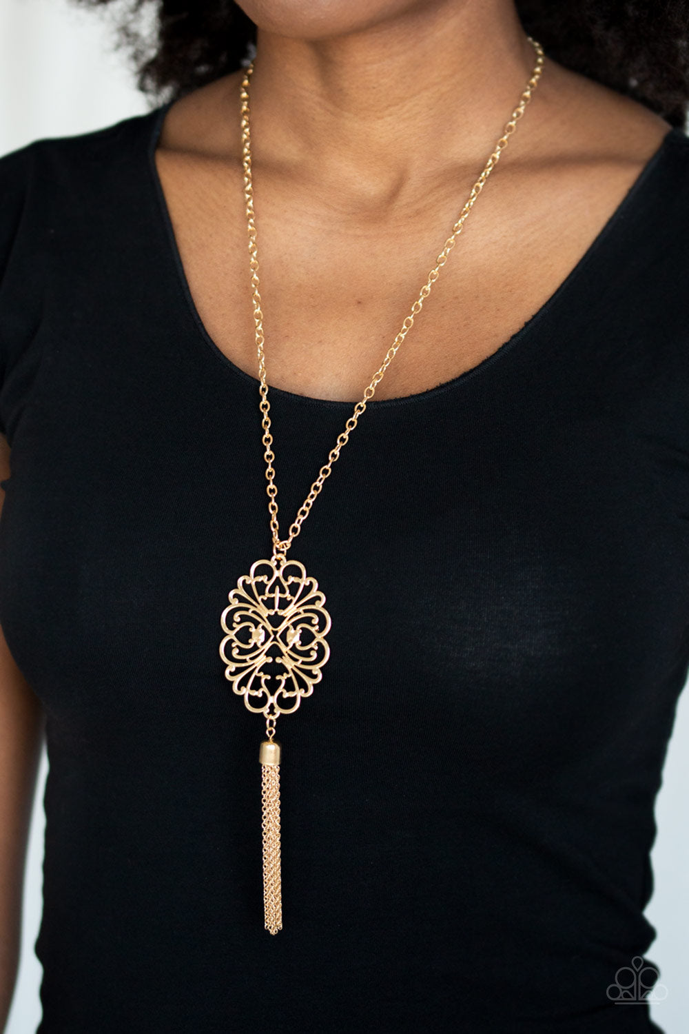 A MANDALA OF THE PEOPLE - GOLD TASSEL NECKLACE