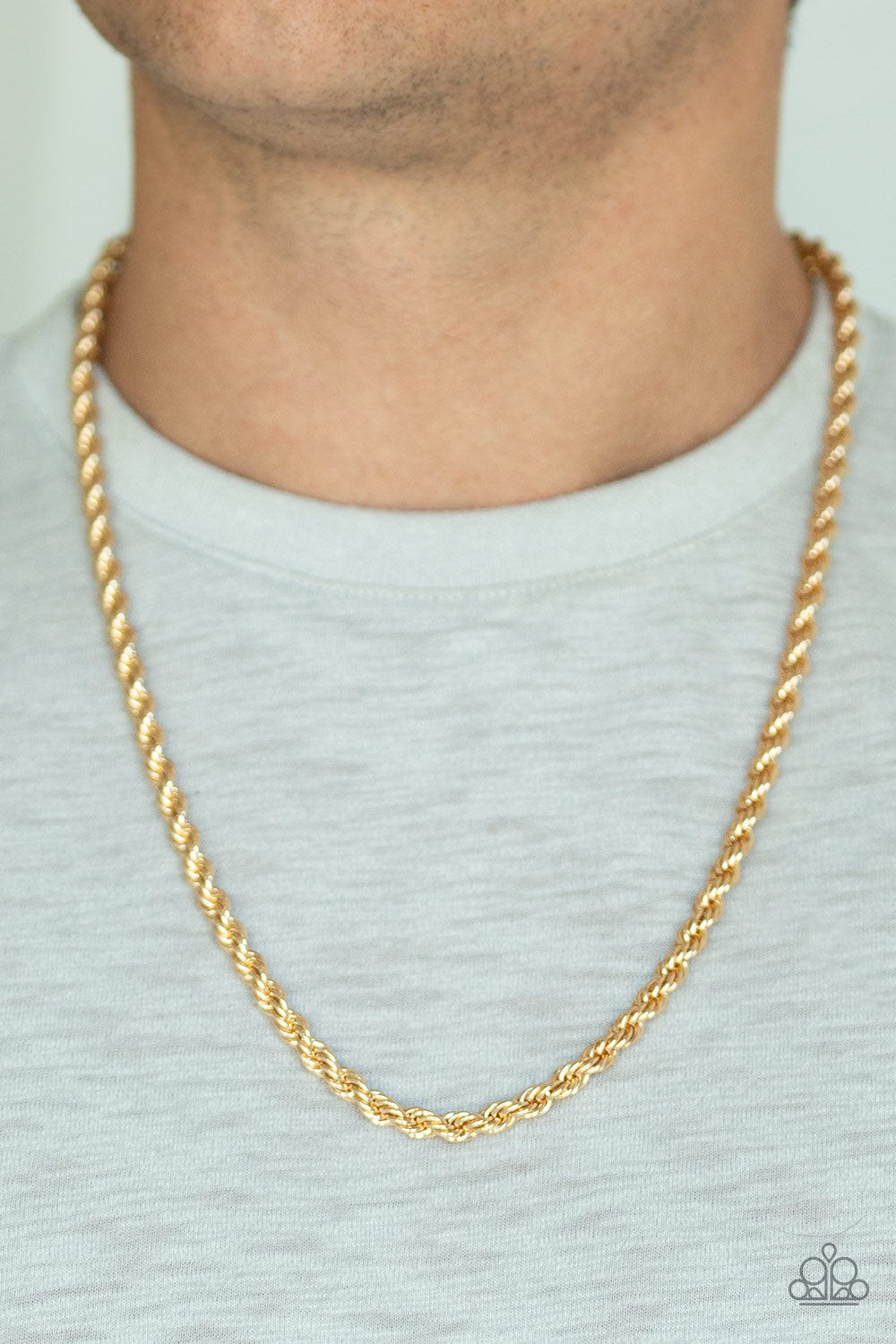 DOUBLE DRIBBLE - GOLD ROPE CHAIN NECKLACE