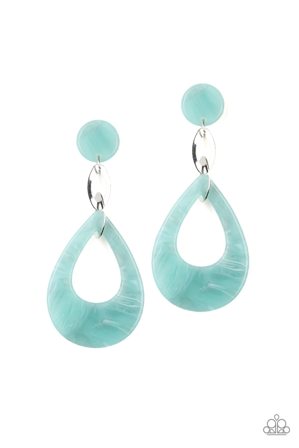 BEACH OASIS - BLUE ACRYLIC TEARDROP EARRINGS