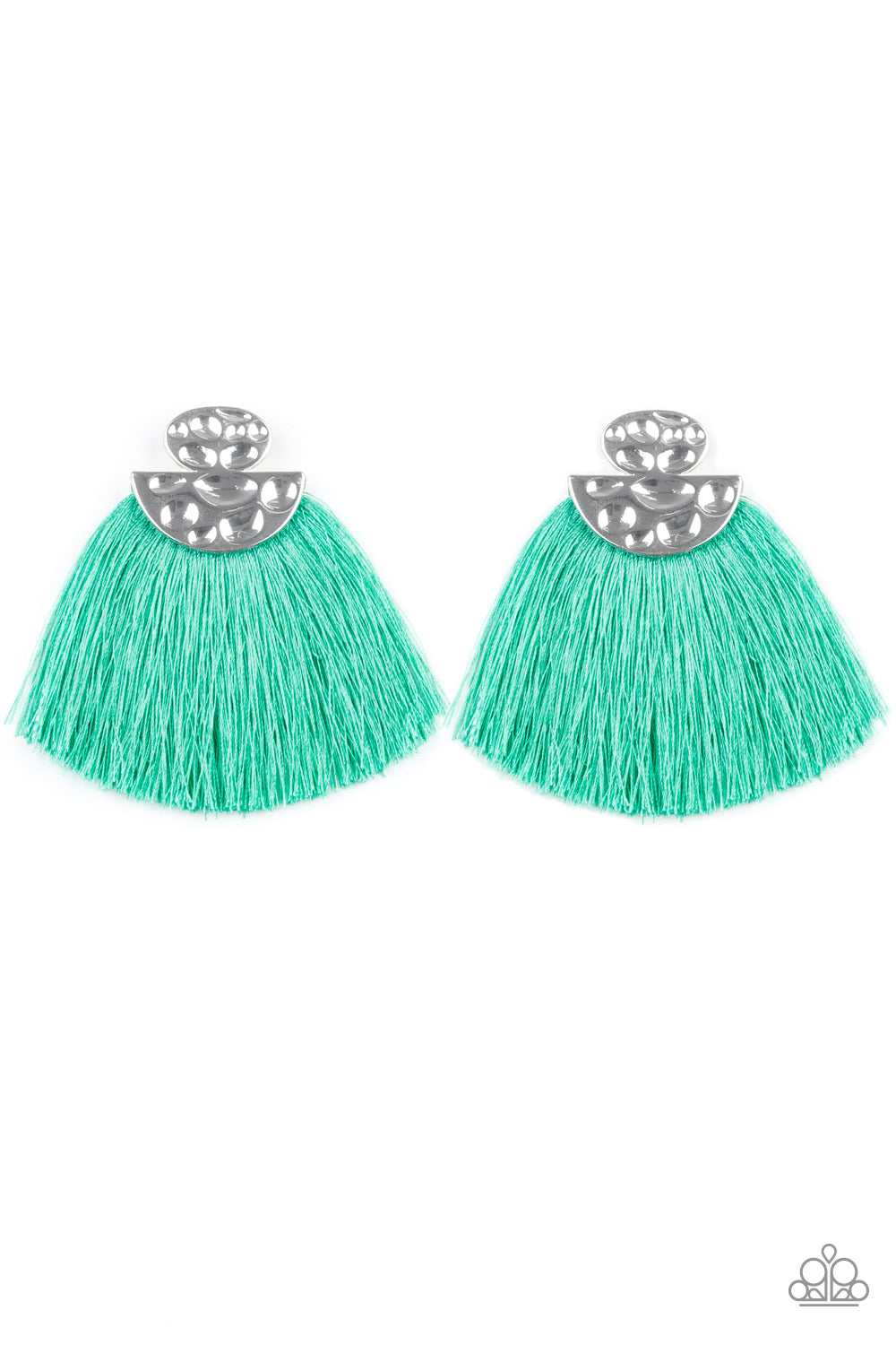 Green fringe shop earrings paparazzi