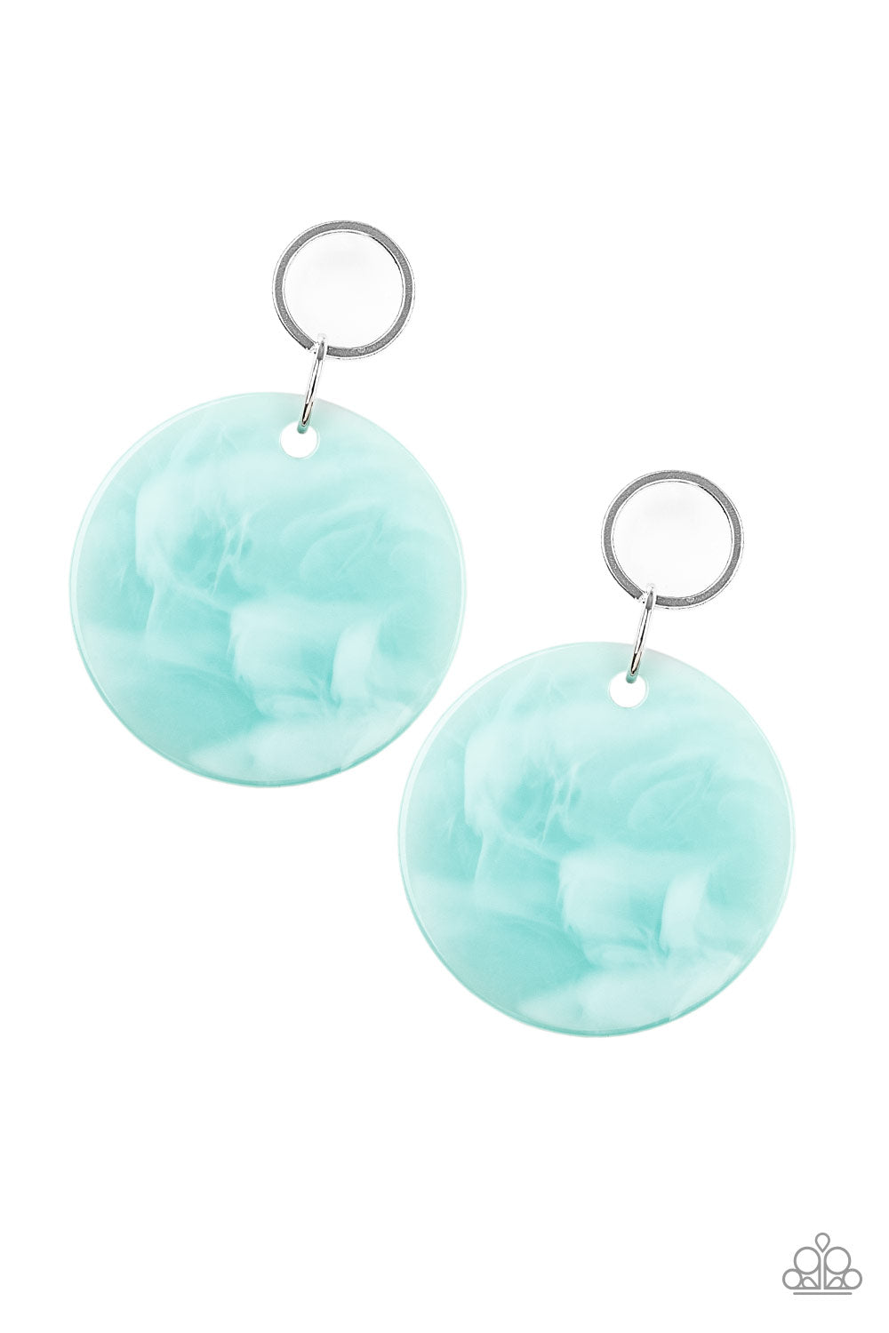BEACH BLISS - BLUE ACRYLIC CIRCLE HOOP EARRINGS
