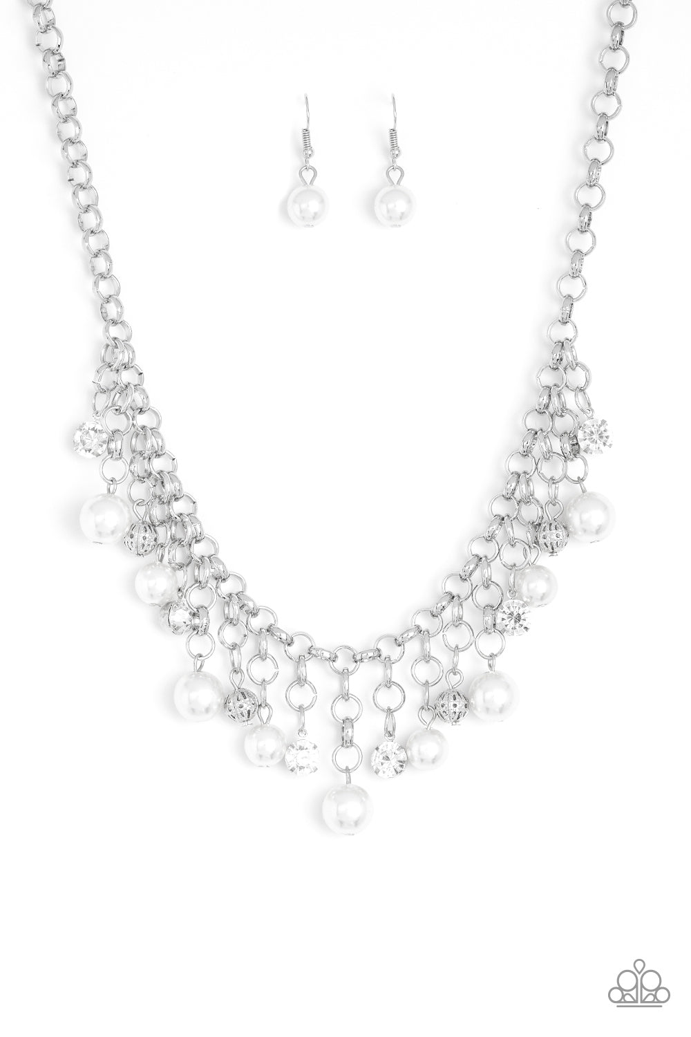 Paparazzi white pearl on sale necklace