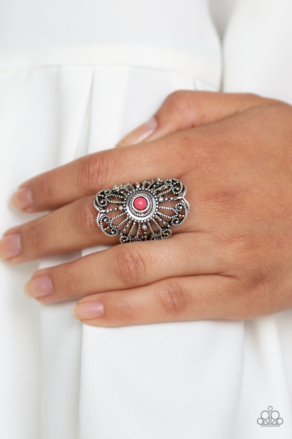ADRIFT - PINK FILIGREE RING