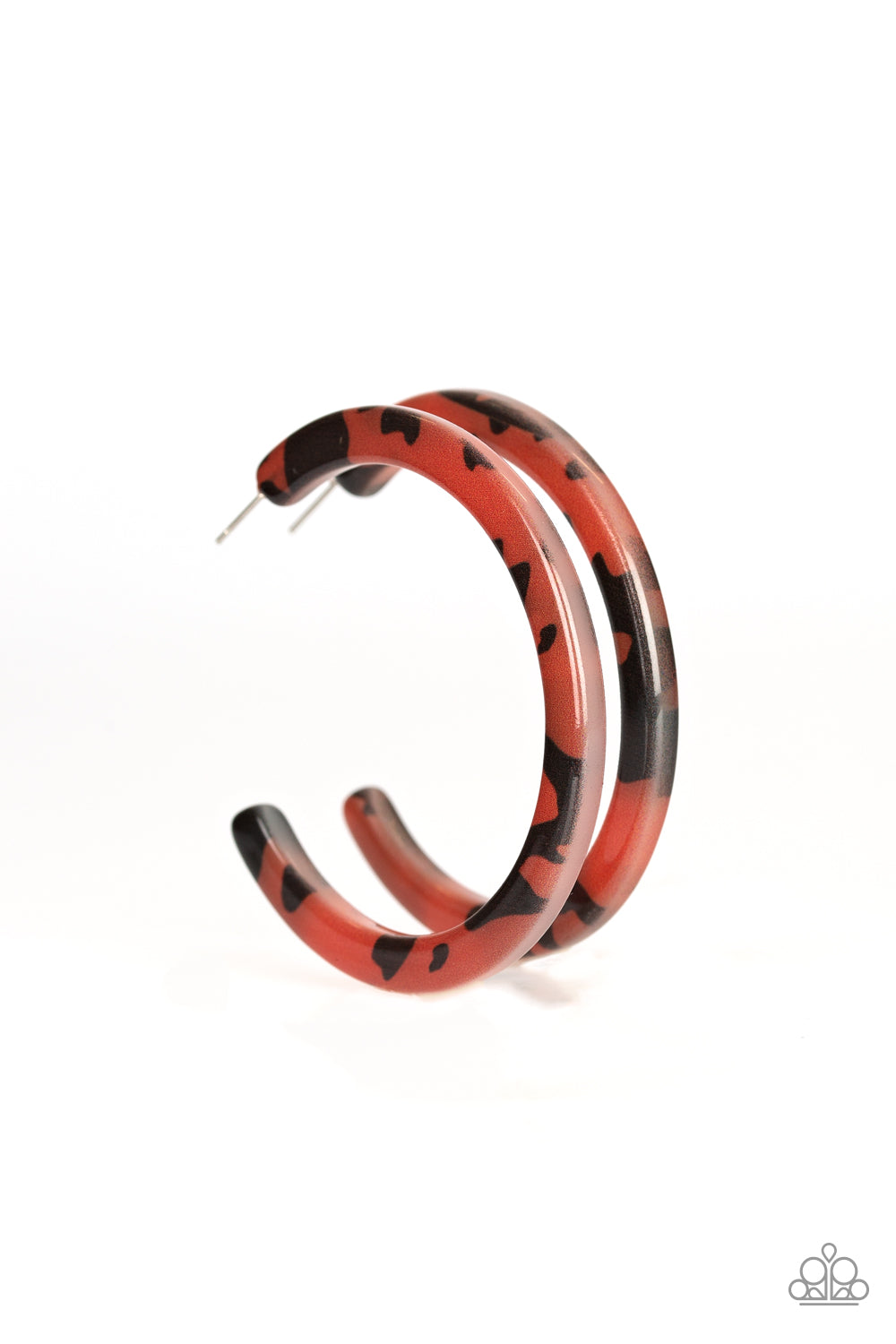 HAUTE-BLOODED - BROWN TORTOISE SHELL ACRYLIC HOOP EARRINGS