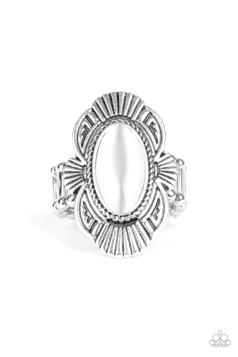 OCEANSIDE ORACLE -WHITE OVAL MOONSTONE RING