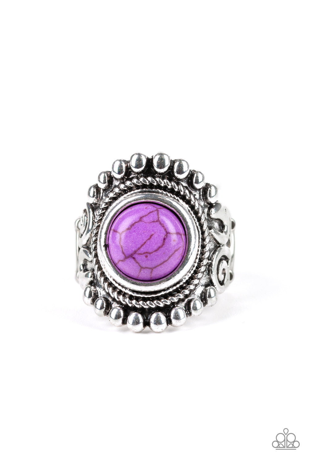 NOMAD DRAMA - PURPLE CRACKLE STONE RING