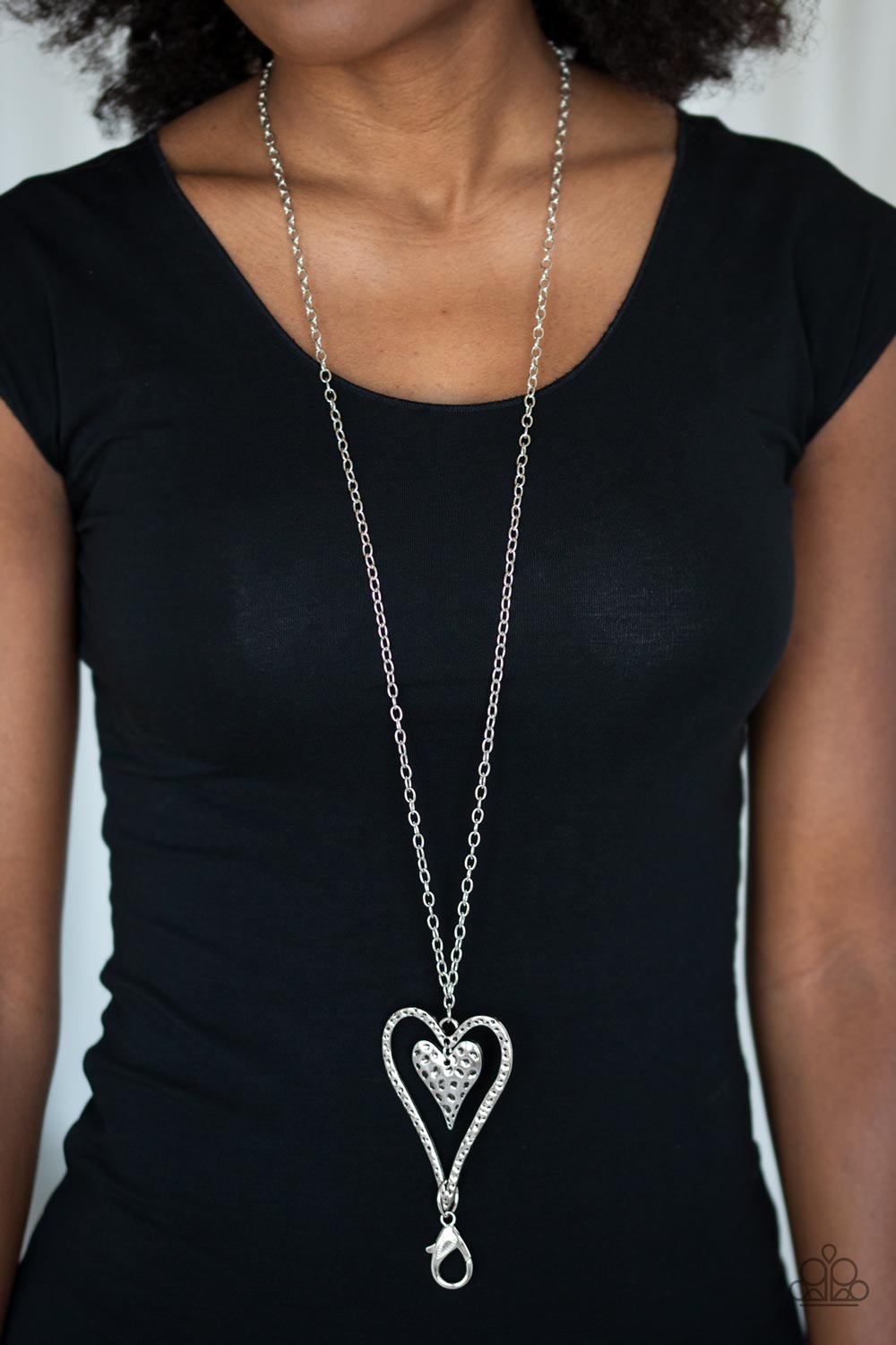 HARDENED HEARTS - SILVER HAMMERED HEART LANYARD NECKLACE