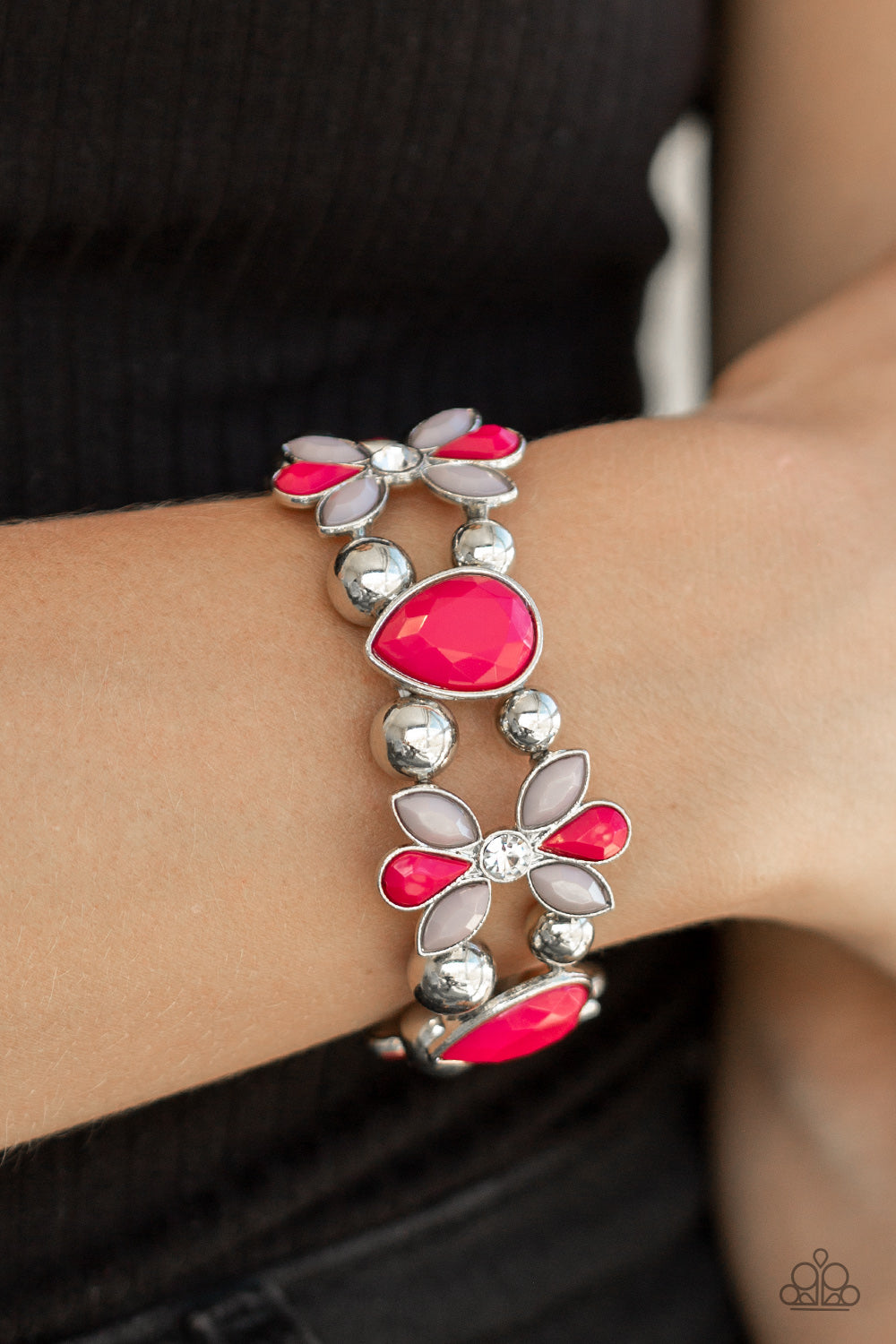 FABULOUSLY FLOURISHING - PINK STRETCH BRACELET