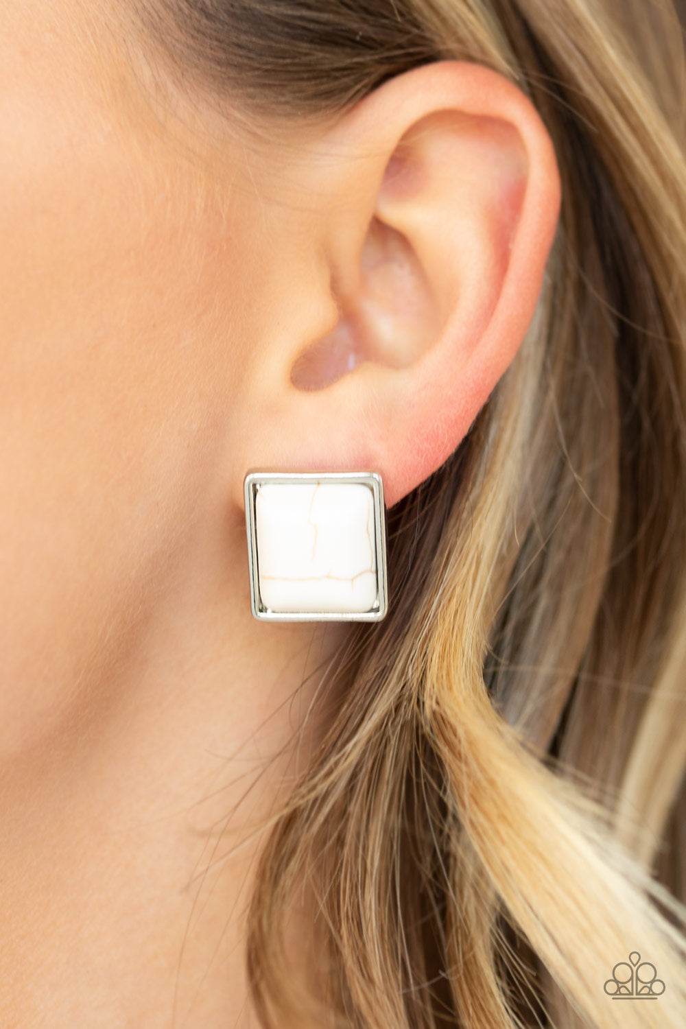 ECO ELEGANCE - WHITE SANDSTONE POST EARRINGS
