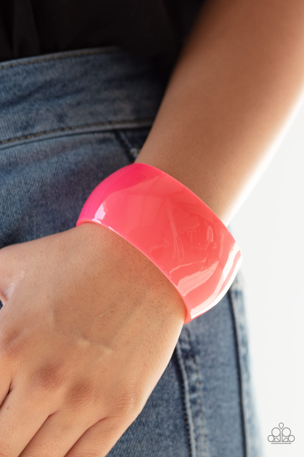 FLUENT IN FLAMBOYANCE - PINK HOT PINK ACRYLIC CUFF BRACELET
