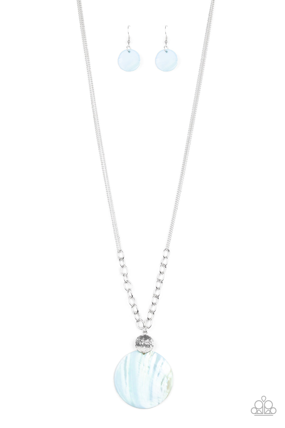 A TOP-SHELLER - BLUE SHELL SILVER NECKLACE