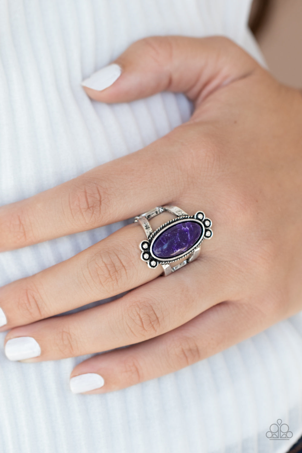 PSYCHEDELIC DESERTS - PURPLE STONE OVAL RING
