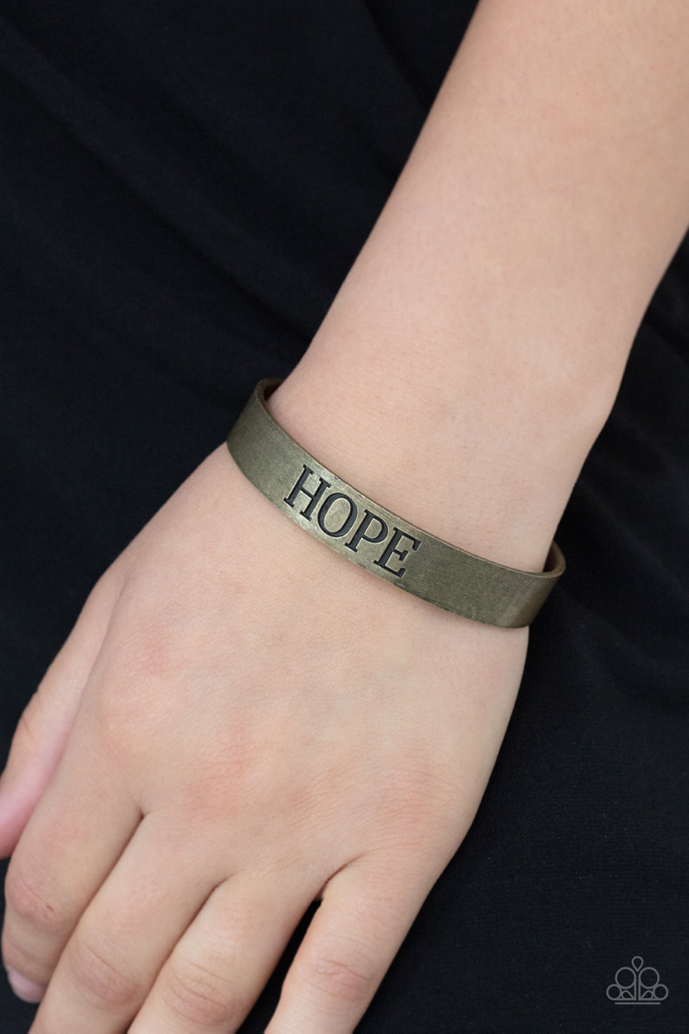 HOPE MAKES THE WORLD GO ROUND - BRASS INSPIRATIONAL CUFF BRACELET