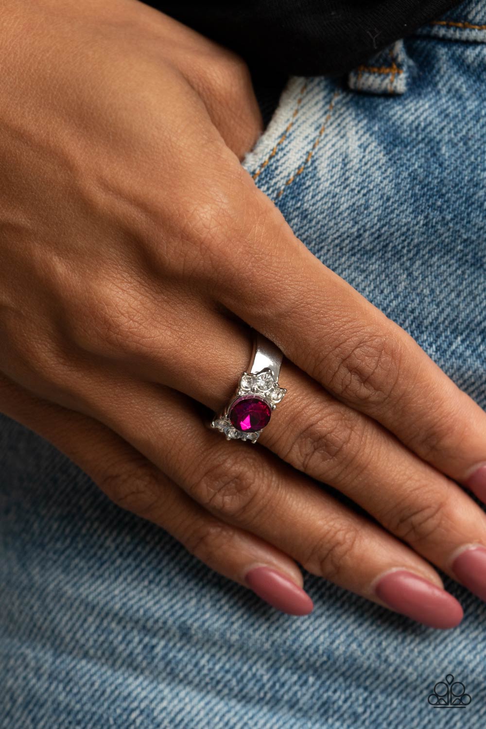 ROYAL TILL THE END - PINK HOT PINK RHINESTONE RING
