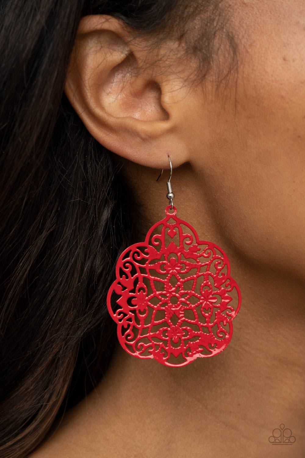MEDITERRANEAN EDEN - RED FILIGREE EARRINGS