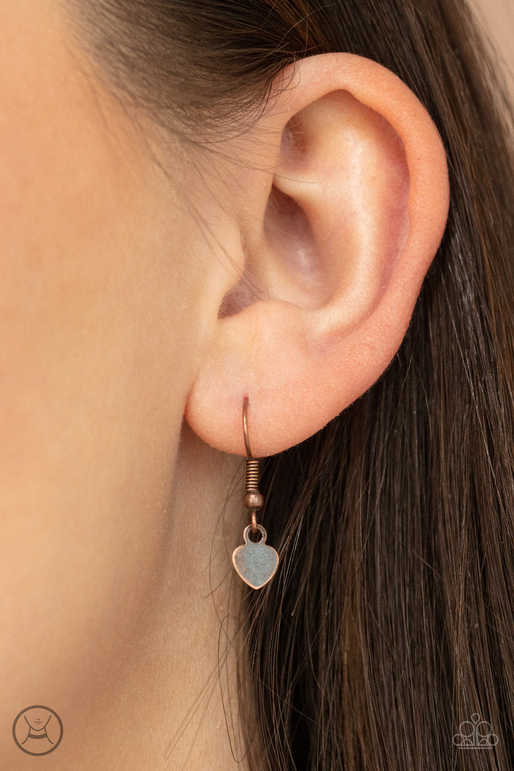 CASUAL CRUSH - COPPER HEART CHARM CHOKER NECKLACE