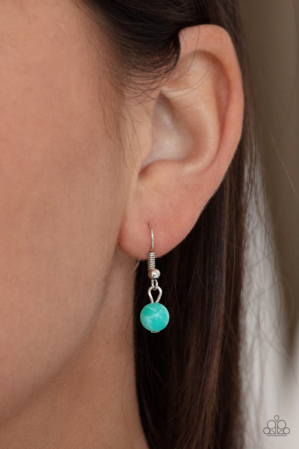 CANYON OASIS - GREEN TEARDROP MARBLED NECKLACE