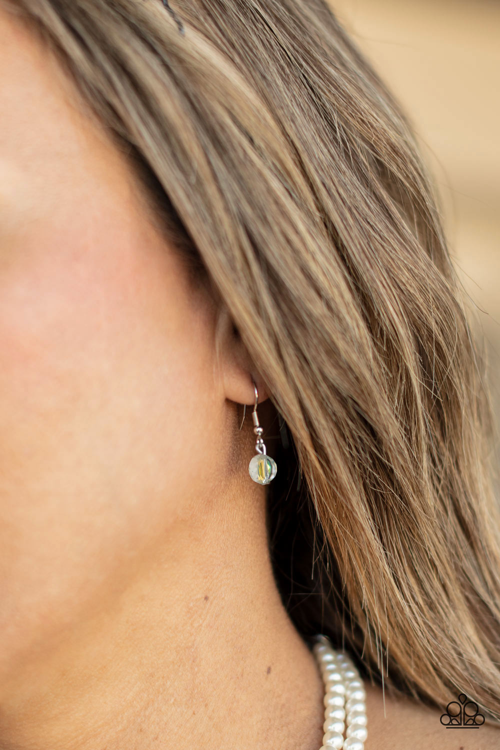 POSHLY PETITE - WHITE PEARL IRIDESCENT DOUBLE STRAND NECKLACE