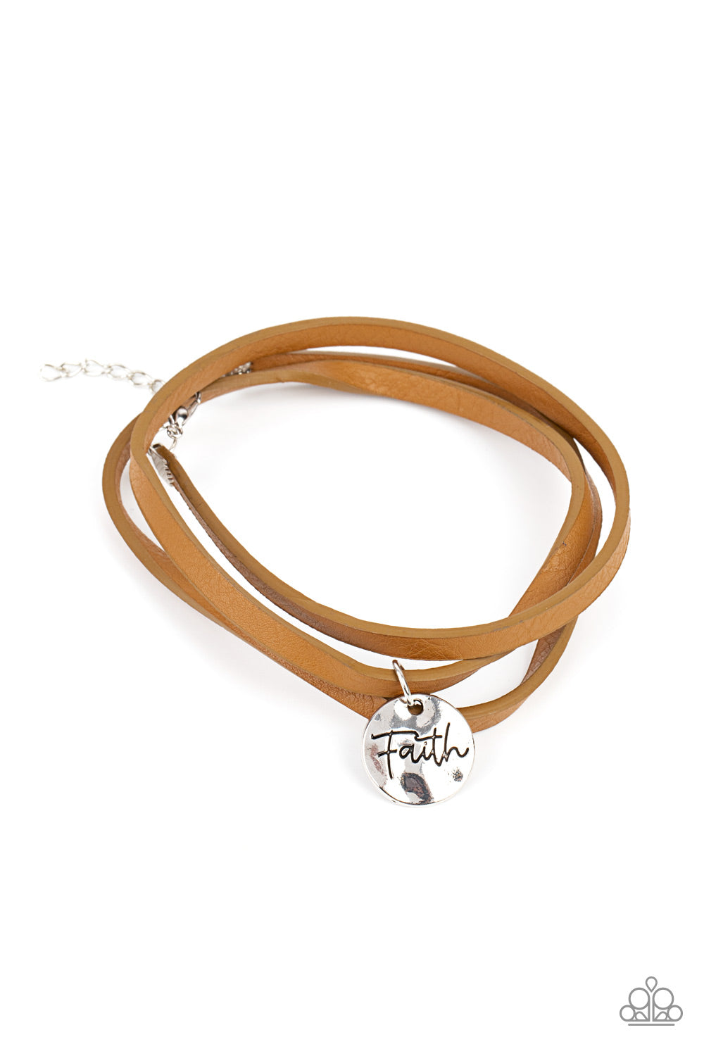 WONDERFULLY WORDED - BROWN LEATHER INSPIRATIONAL BRACELET
