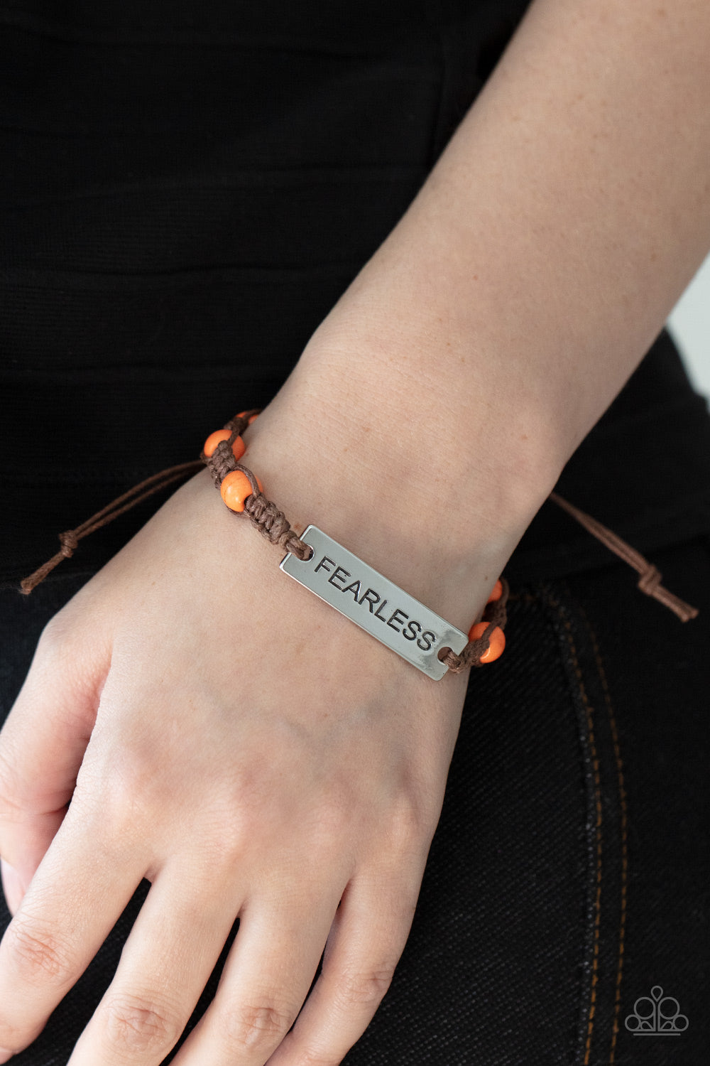 CONVERSATION PIECE - ORANGE FEARLESS INSPIRATIONAL BRACELET