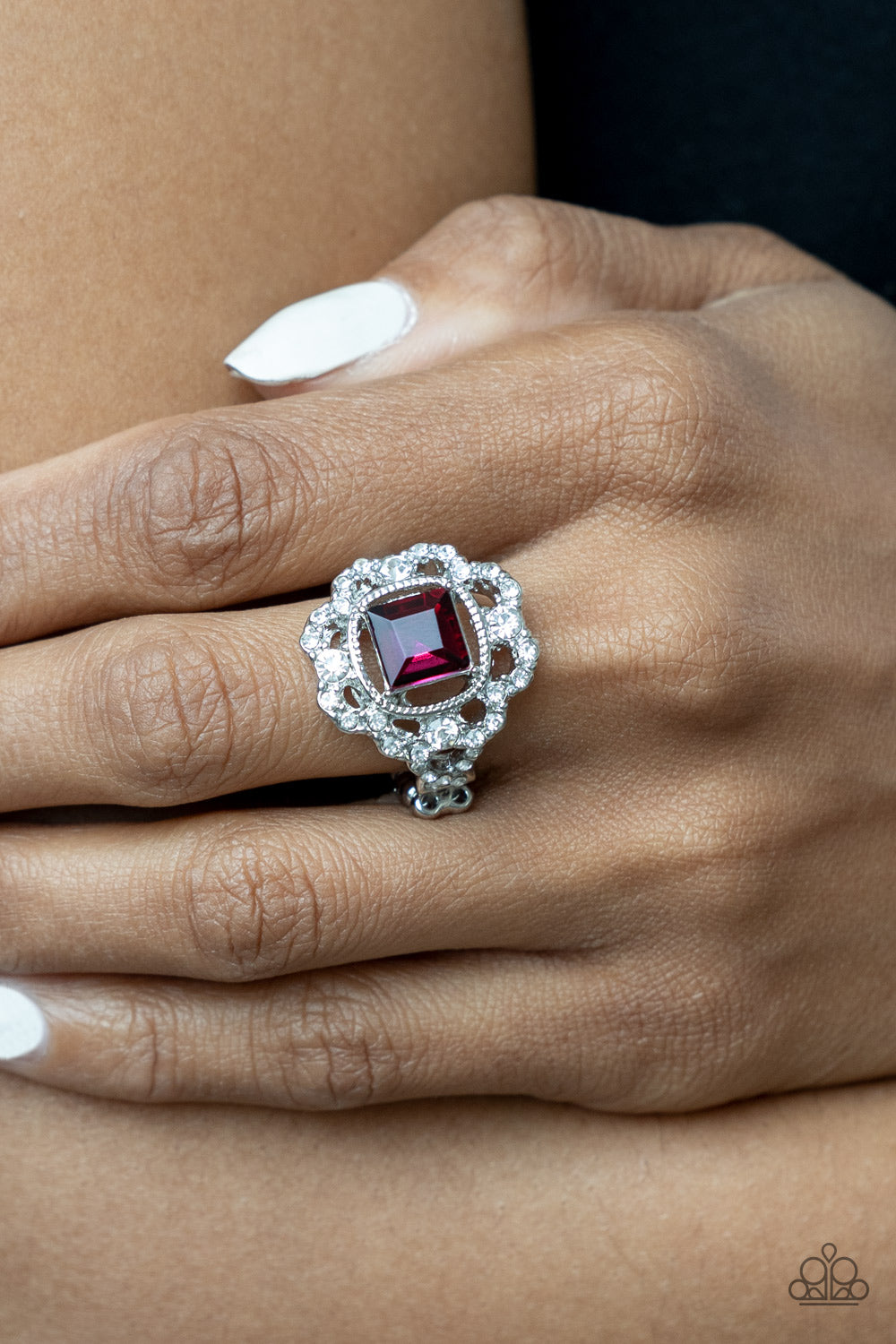 CANDID CHARISMA - PINK RHINESTONE RING