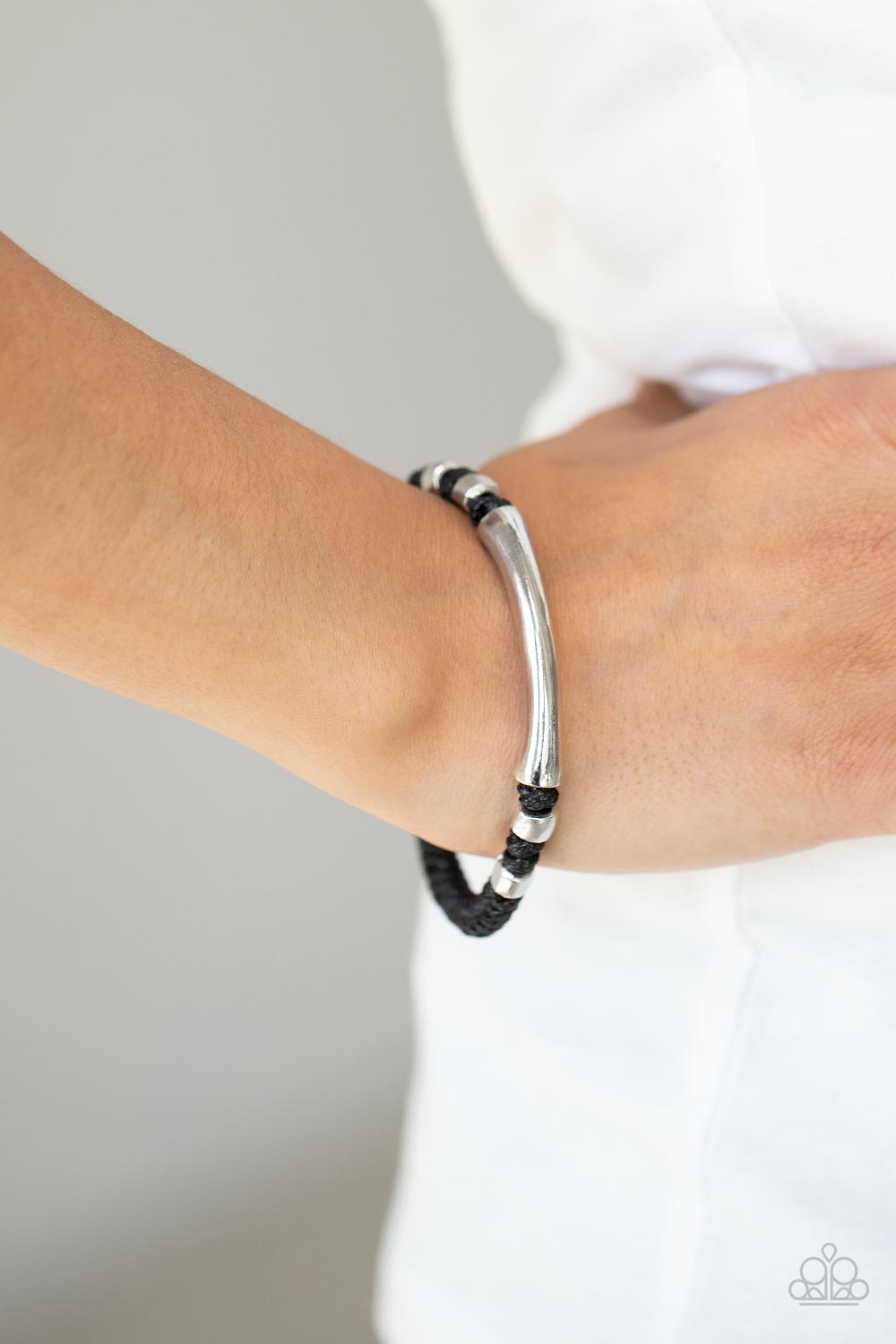 GROUNDED IN GRIT - BLACK AND SILVER URBAN BRACELET