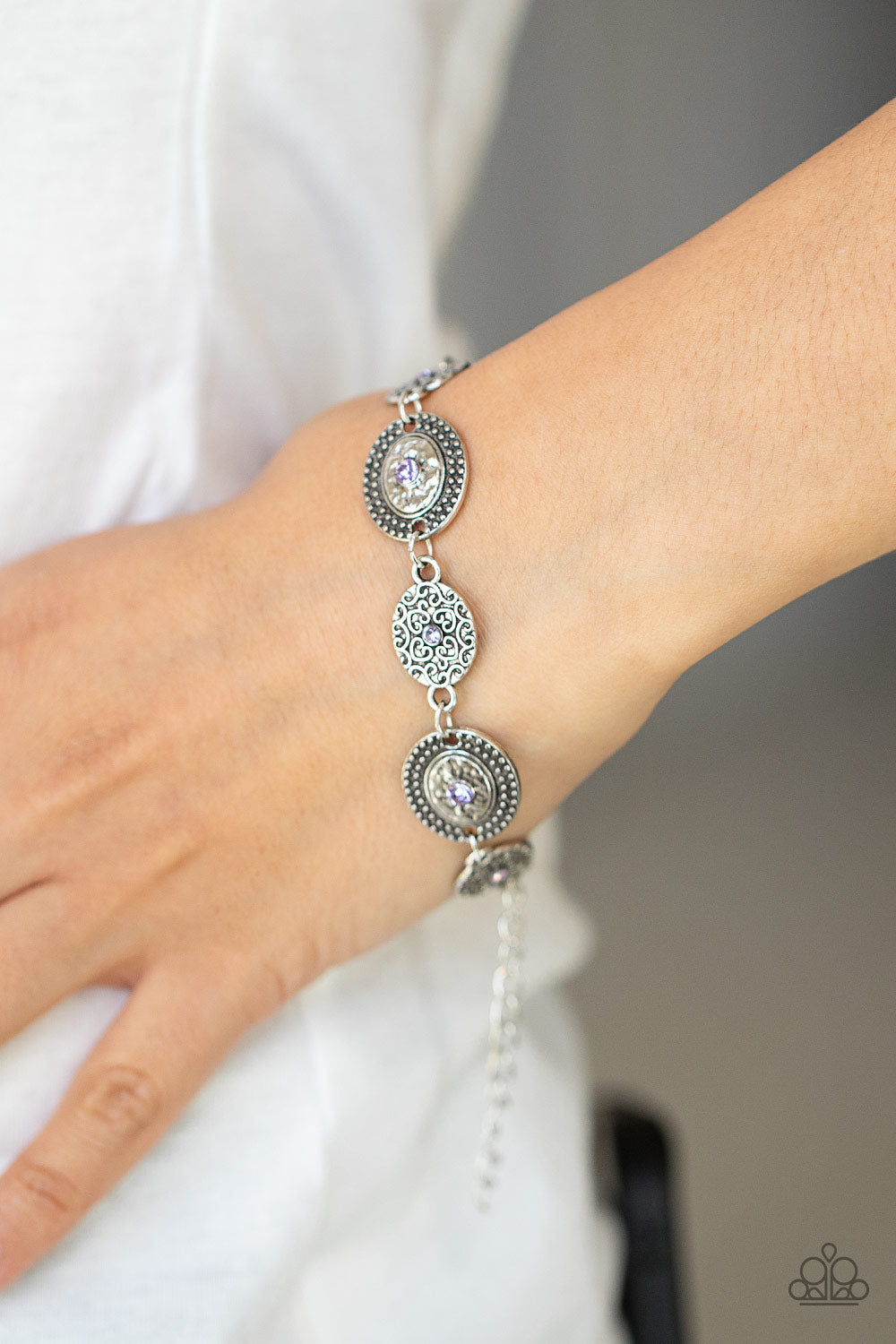 SECRET GARDEN GLAMOUR - PURPLE LAVENDER RHINESTONES BRACELET